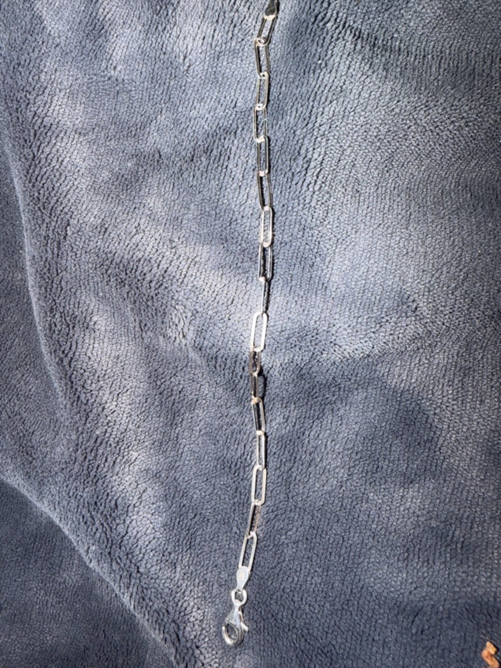 Silver Paperclip Chain Bracelet - Minimal Link Design 925 Italy stamped 7inch